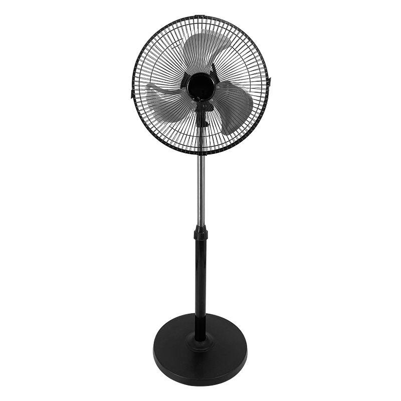 LX1202 Customized Aluminum Blade Standing Fan 12 Inches Black Industrial Style Small-sized Electric Fan
